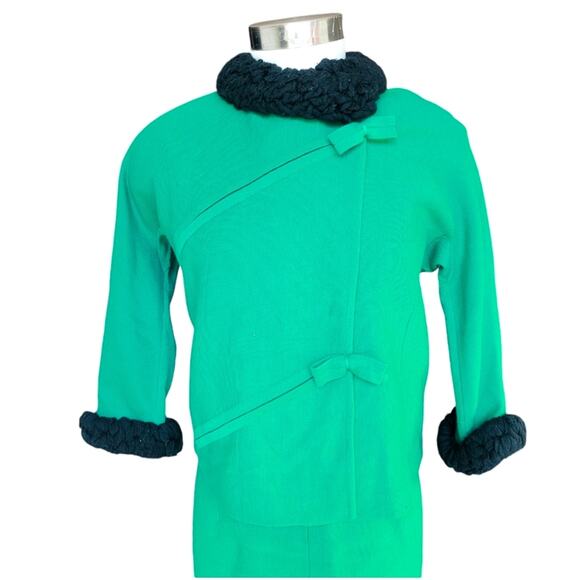 Banff Vintage 3 Piece Skirt Jacket Set Wool Green 10 - Picture 2 of 11